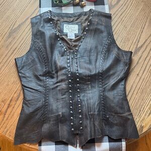 Cripple Creek Black Leather Vest